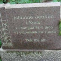 Johanne Johanessen Kusk. Karup Kirkegård
