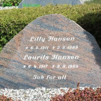 Lilly Olivia Nielsen-Laurits Søren Hansen. Grathe Kirkegård