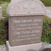 Marie Kirstine  og Carl Peter Jensen. Karup Kirkegård