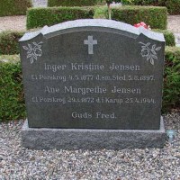 Inger Kristine og Ane Margrethe Jensen, Porskrog. Karup Kirkegård